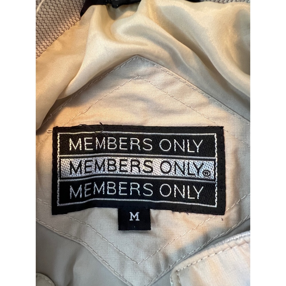 Members Only Racer Jacket Mens Medium Tan Iconic Cafe Racer Full Zip Coat - Picture 2 of 8